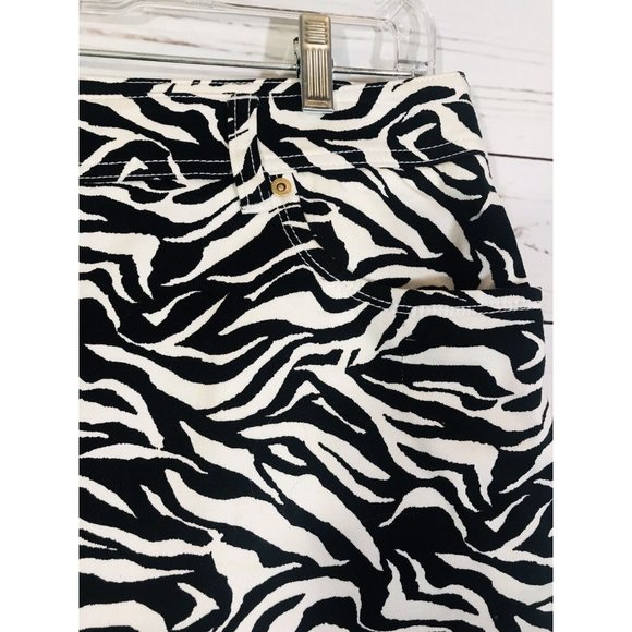 Jones NY Sport Womens Sz 6 Zebra Print Stretch Flat Front 5 Pocket Animal - Picture 5 of 7